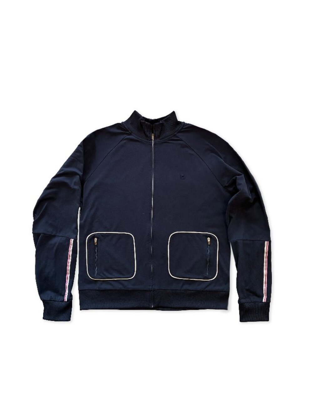 FILA 60/70s‑Inspired Navy Zip-Up Track Jacket with Contrast Piping